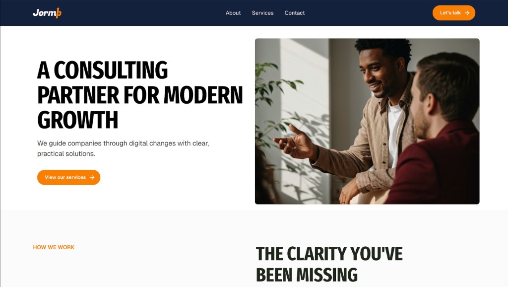 Jormp growth systems website screenshot